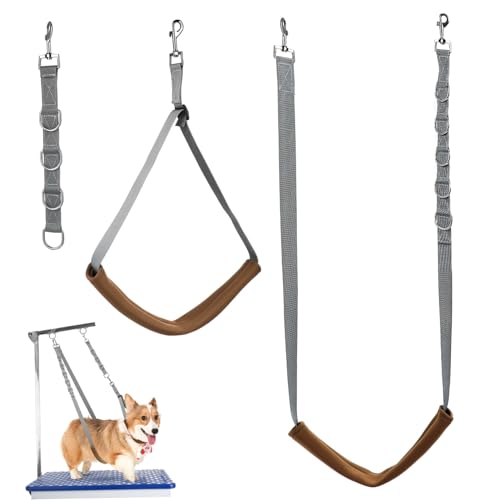 Levemolo 1 Juego Kit de Aseo para Perros Correa de baño para Mascotas sujeción para el Cuidado del Perro Bucle de Aseo Accesorio de Mesa de Aseo arnés de peluquería Canina Nylon Grey