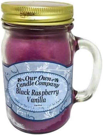 Our Own Candle Company Black Raspberry Vanilla Scented 13 Ounce Mason Jar Candle