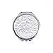 White Irregular Puckers Elegent Pattern Hand Compact Mirror Round Portable Pocket Glass