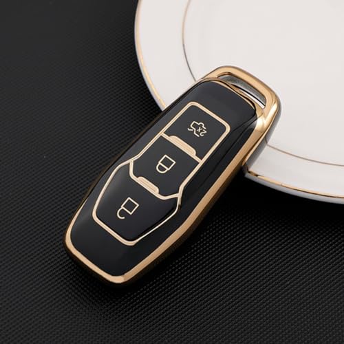 Funda para llave de coche de TPU con llavero anticaídas para Ford Fiesta y Ranger
