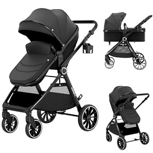 Accombe X1-D 2-in-1 Kinderwagen Schwarz