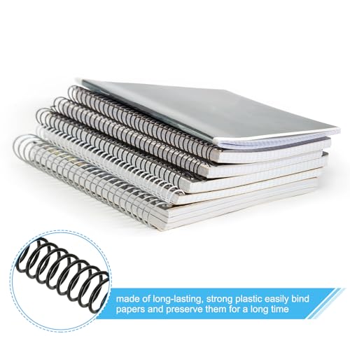 Bobines de reliure spirale en plastique noir 20mm PATIKIL 170 feuilles pas 3:1