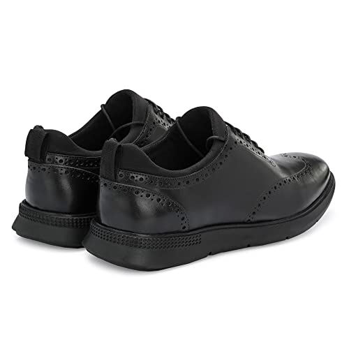 Image of Legwork Crossover Brogues for Men | Genuine Leather & Mesh Upper, Cushioned EVA Sole | Lightweight Semi-Formal Lace-Up Oxfords for Office, Travel & Casual Comfort