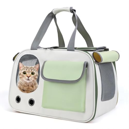 Cat-Travel-Carrier-Soft-Sided-Dog-Carrier-for-Medium-Cats-and-Puppy-up-to-15lbs-Pet-Carrier-with-Locking-Safety-Zippers-Airline-Approved-Travel-Dog-Carrier-Green