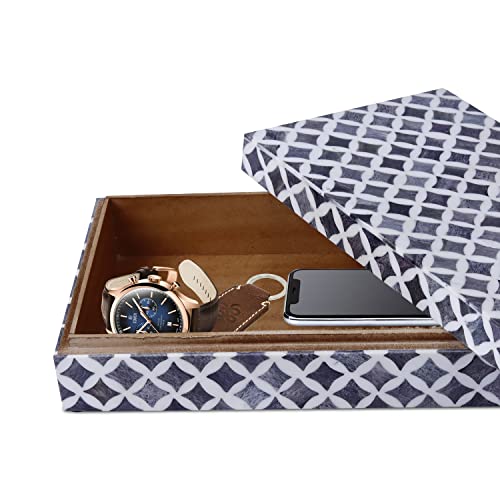 Handicrafts Home Decorative Storage Box with Lid, Moroccan Remote Control Holder Box, Wide Coffee Table Storage Organizer - Image 3