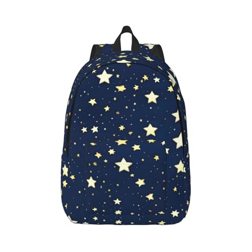 Mochila al aire libre para hombres y mujeres con estampado de estrellas azul