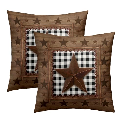 Imiss Rustic Western Style Barn Star Pillow Cover - 18x18