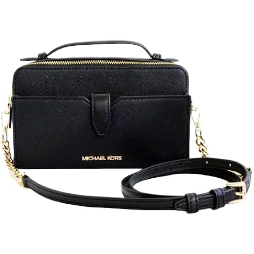 Michael Kors Medium Double Zip Phone Crossbody (Black)