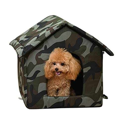 MUYYIKA 猫ベッド 猫ハウス 屋外防水 犬小屋 猫小屋 ペット用寝袋 ペットベッド キャットハウス ドッグハウス 猫の家 野良猫犬 屋外キャビンシェルター 折りたたみ式寝マット 暖かい 保温防寒 防水 防風 冬寒さ対策 冬 おしゃれ