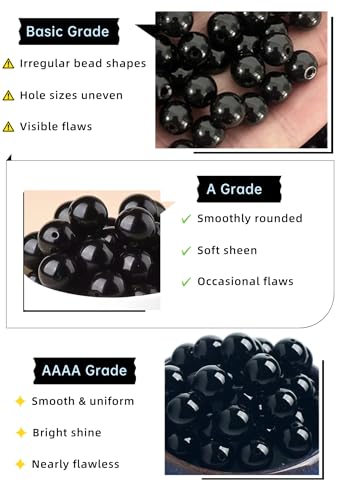 Black Tourmaline Bracelets For Men Protection Bracelets For Women Chakra Feng Shui Stretchy Obsidian Agates 8mm Beaded Bracelets Lucky Handmade Bracelets(A Grade Tourmaline)3