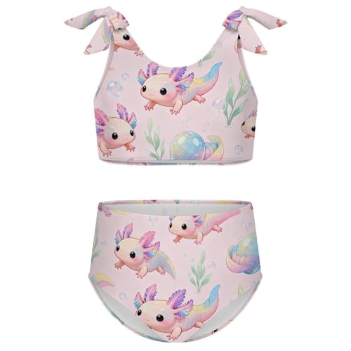 Image of Axolotl Girls Swimsuit Two Piece Swimwear Bathing Suit for Girls