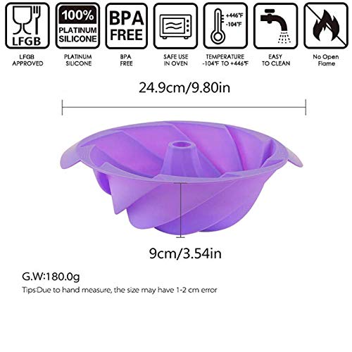 image for Congis Silicone Bundt Cake Pan Non-stick Cake Pan Mold Fulted Gelatin 