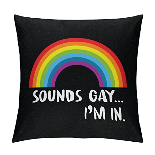 Rimego Pansexual - Federa decorativa per cuscino LGBTQ, motivo "Gay Pride", LGBT Equality Lesbian Velvet – Sounds Gay I'm in in – federa per cuscino per letto, divano, 50,8 x 50,8 cm