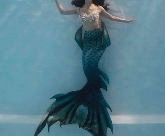 Maillot de bain sirène bleu ciel pour vos vacances à la mer