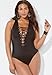 Swimsuits For All Women's Lace Up One Piece Swimsuit - 16, Black (Plus
