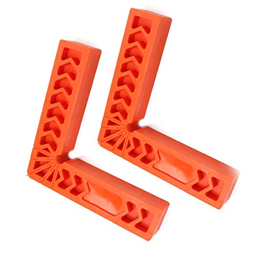 Chiloskit 2Pcs Woodworking 90 Degree Corner Clamp Clamping Angle Clamps Tool Positioning Squares for Picture Frames Boxes Cabinets (6Inch 2pcs)