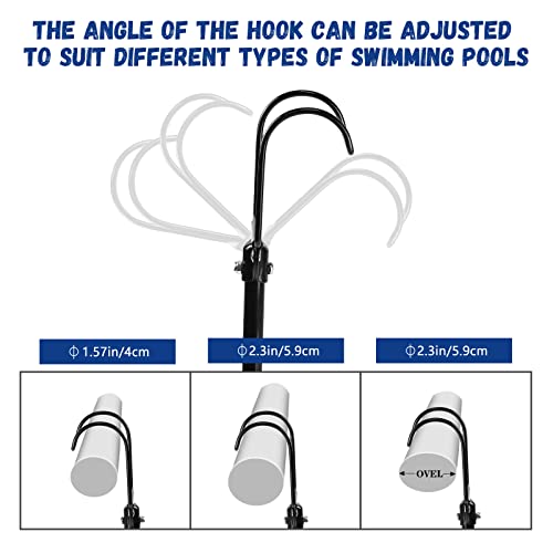Binzvan 4 Pack Solar Pool Cover Holder, Adjustable Pool Storage Hooks Keep Solar Cover/Blankets Off The Ground, U-Shaped Iron Tube Set For Above-Ground Swimming Pools (Black) #TOP4