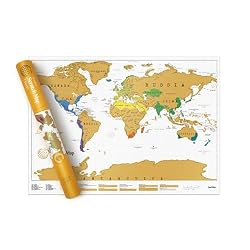 Luckies Of London, LUSCR, Mappa del Mondo - Regalo da viaggio ideale per Amanti di Viaggi – Gratta la Tua Via Nel Mondo, 82.5 x 59.4 cm