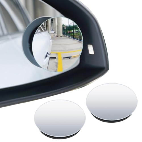 Image of 2Pcs Blind Spot Mirrors For Cars, 48mm Waterproof 360°Rotatable Convex Rear View Mirror, Stick On Car Side Mirror Blindspot Car Accessories for Universal Cars SUV Trucks Traffic Safety
