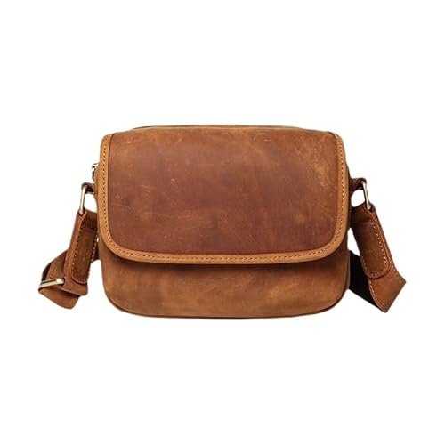 [HNJUBVG] JSEIAJB European Retro Leather Men's Single Shoulder Bag Matte Crossbody Backpack(Style1)