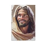 Stunning Artistic Aesthetics Jesus Laughing, Picture Of Jesus, Watercolor Christ Art, Smiling Christ, Jesus Smiling, Jesus Art Pr Canvas Wall Art Prints for Wall Decor Room Decor Bedroom Decor Gifts