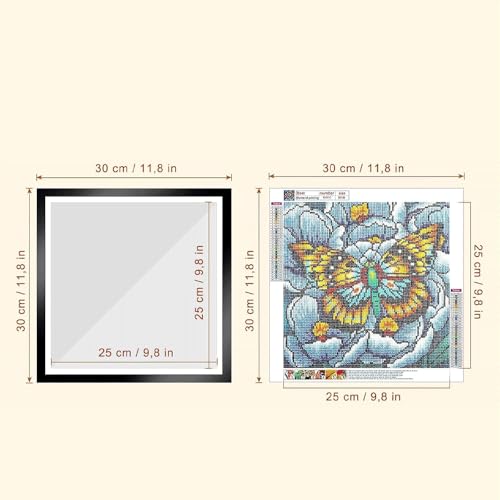 2 Packs Diamond Painting Frames 30x30 cm Original Wood Grain Magnetic Photo Frame, 5D Diamond Arts Pictures Frames for 5D Diamond Painting Self-adhesive Photo Frame Pack of 2 for Decor 30x30cm
