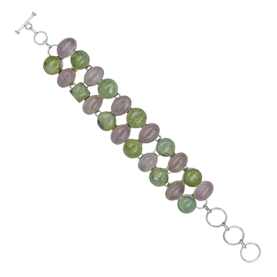 Bijoux statement femme en argent 925 et pierre naturelle quartz rose fait main