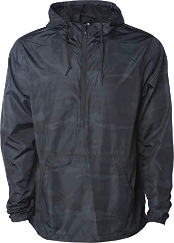 Independent Trading Co. Lightweight Windbreaker Pullover Jacket (EXP54LWP) -Black -3XL