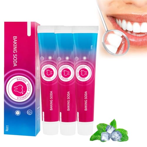 Pasta de Dientes con Bicarbonato de Sodio para El Cuidado Bucal, NuEVA Pasta de Dientes con Bicarbonato de Sodio de 2024, Limpieza Profunda, Aliento Fresco (3 Piezas)