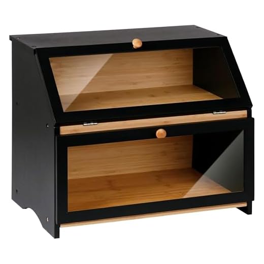 SG Traders Double Decker Bamboo Bread Bin
