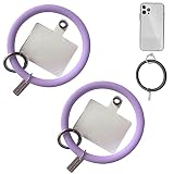 VOVIGGOL Silicone Phone Wrist Ring Loop with High Elasticity 2Pcs, Soft Cell Phone Charms Hand Hangi