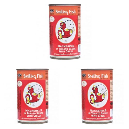 Smiling Fish Mackerel in Tomato Sauce with Chilli, 155 g (Pack of 3)