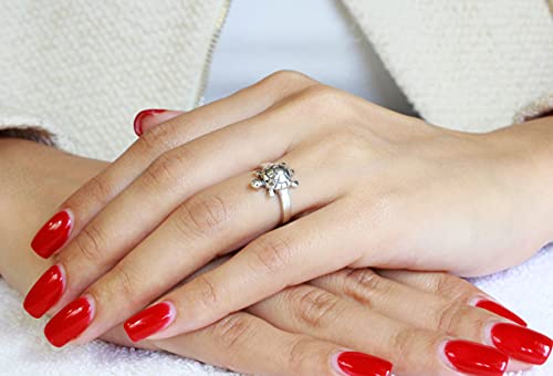 Closeout Warehouse Sterling Silver Solitaire Wood Turtle Ring Size 10 #TOP4