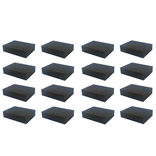 Krisler 16pc Black Carborundum Sponge Nano Emery Sponges Caspian Stone Pot Clean Brush Rust Eraser Grit Scouring Pads Pot Cleaning Pads with Carborundum Washing Kitchen Cleaner Tool(thickness-0.4inch)
