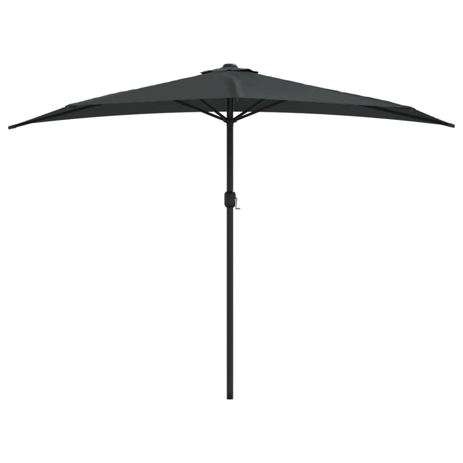 Homgoday Sombrilla de balcón semicircular Palo Aluminio Gris 300x155 cmSombrilla de Jardín, Protección UV Sombrilla Jardín Grande Orientable Jardín Parasol Balcón