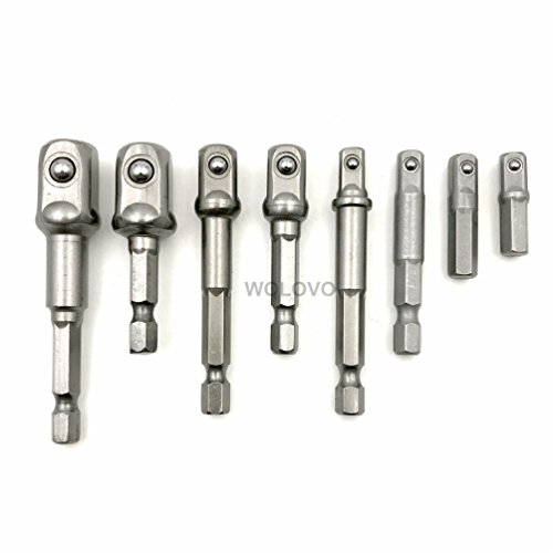 Juego de 8 adaptadores de llaves de vaso hexagonales para taladro eléctrico de impacto de 1/4 pulgadas