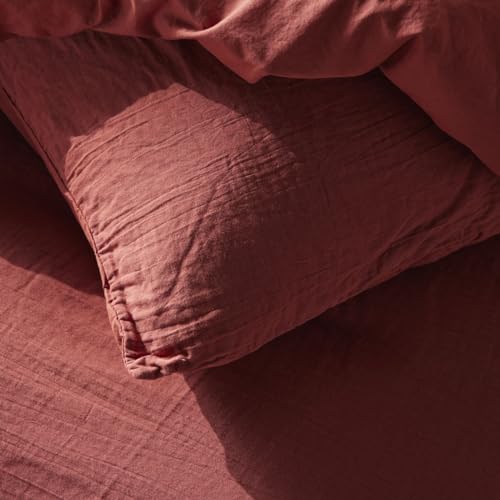 TODAY Double Bed Linen 240 x 220 cm Cotton Gauze Terracotta, Jumeau - Image 3