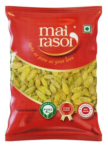 Image of MAI RASOI Golden Green Seedless Raisin Kishmis Pouch 500Gm