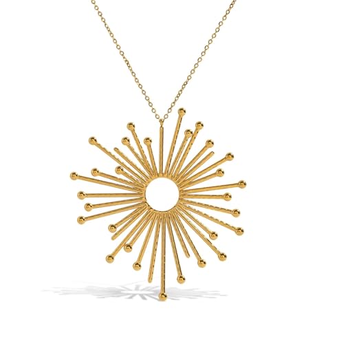 Collier squelette soleil or en acier inoxydable durable pour femme