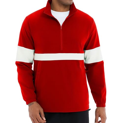 EDITCOZY Men's Lightweight Quarter Zip Pullover Casual Windbreaker for Running Golf Jackets with 3 Pockets