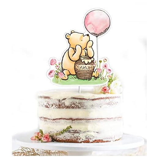 Classic The Pooh Cake Topper Pink For Girls Baby Shower Winnie Bee Birthday Party Decorations Centerpieces