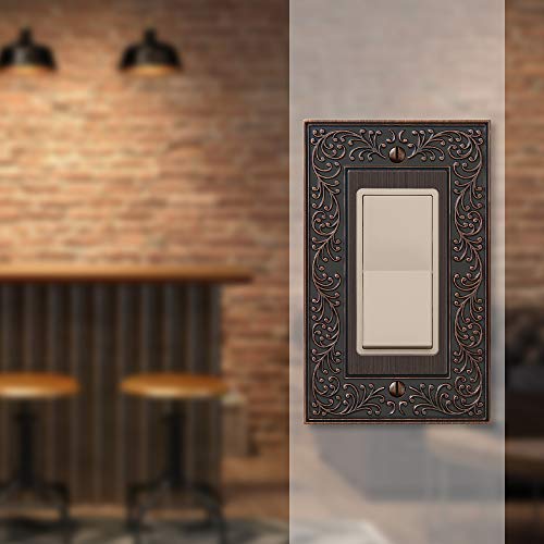 Amerelle 43Rvb English Garden Wallplate, 1 Rocker, Aged Bronze #TOP2