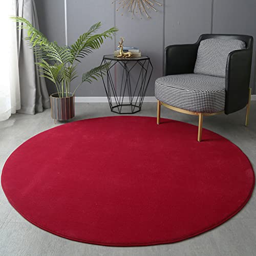 Tapete redondo ultra suave coral rojo 120x120 cm