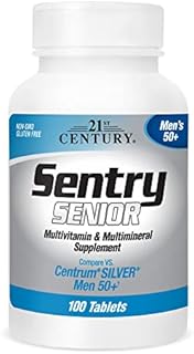 21st Century Sentry Senior Men 50Plus Tablets, White Unscented 100 Count