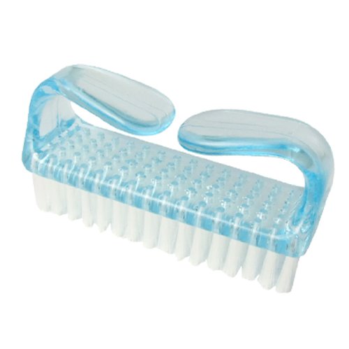 uxcell Clear Blue Handle Nail Manicure File Cleaning Brush
