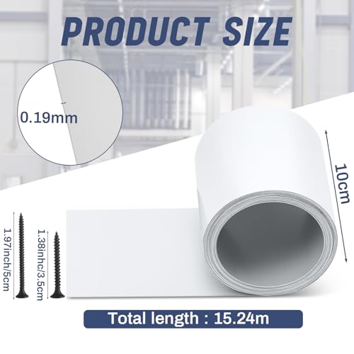 Image of Yaocom White Aluminum Flashing Roll 3.94inch x 50ft