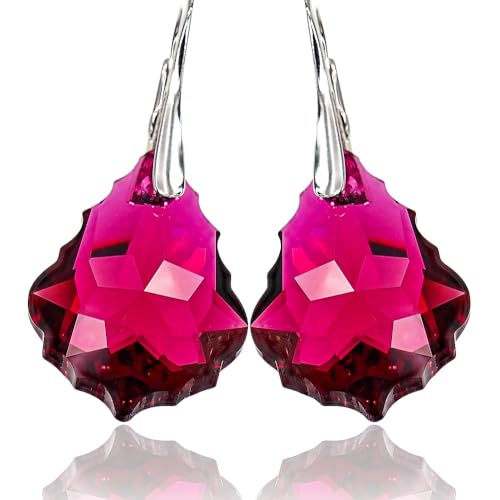 Boucles d'oreilles argent rubis baroque pour sublimer vos soirées