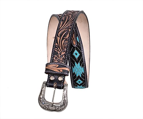 Western Beaded Genuine Leather Belt For Men and Women 30HQ1133