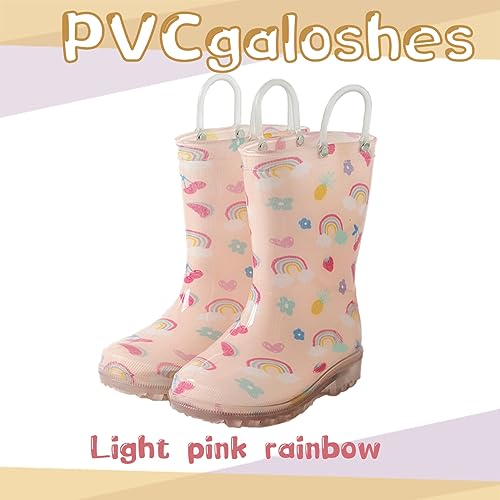 Kids Rain Boots, Waterproof Light up Rain Boots with Easy-on Handles for Boys and Girls2