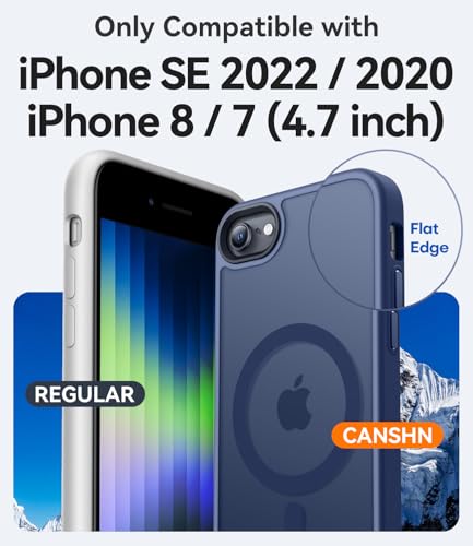 Image of CANSHN Magnetic Shockproof for iPhone 8 /7 & SE (3rd /2nd Gen) Case, Blue